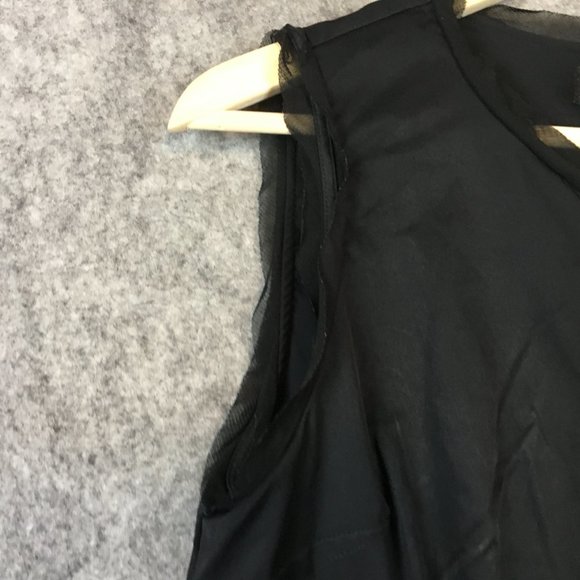 Attention Top M Tailored Fit Darts Seams Half Zip Tank Top Sleeveless Career - Picture 3 of 10